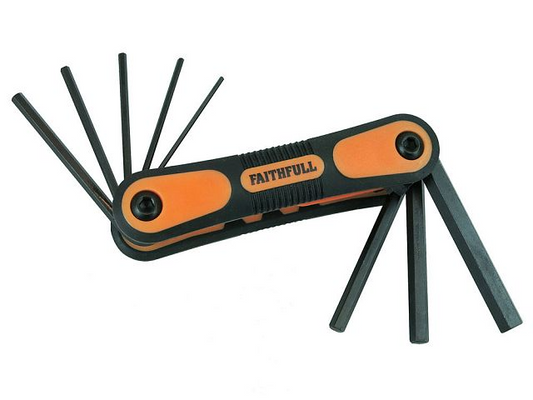 FAITHFULL FOLDING HEX KEY SET (8) METRIC