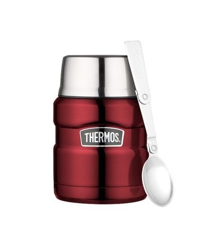 THERMOS STAINLESS STEEL 470ML KING FOOD FLASK - RED