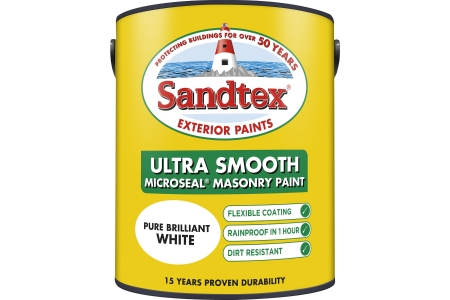 SANDTEX MASONRY PAINT 5L - PURE BRILLIANT WHITE