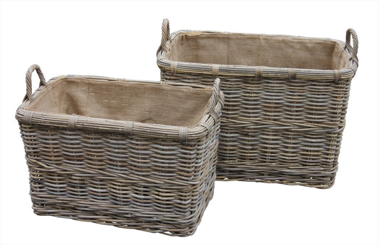 LOWS OF DUNDEE RECTANGULAR BASKET ON WHEELS LARGE