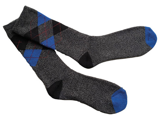 QUEST MENS LIGHTWEIGHT THERMAL INSULATED ARGYLE SOCKS