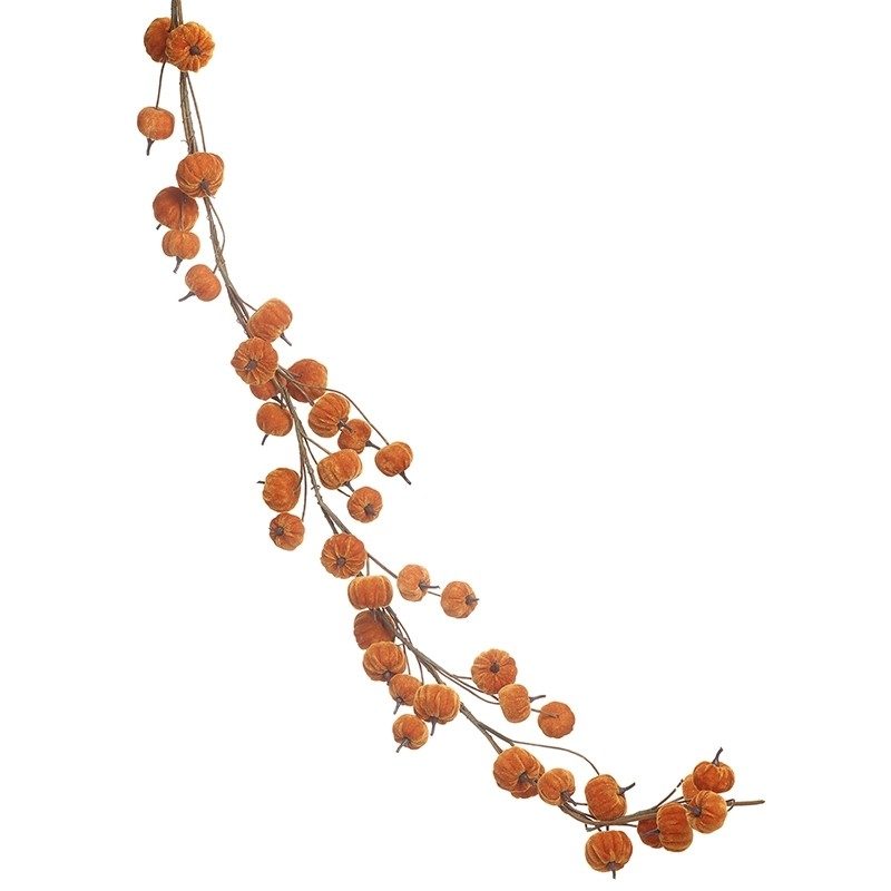 VELVET ORANGE PUMPKIN GARLAND