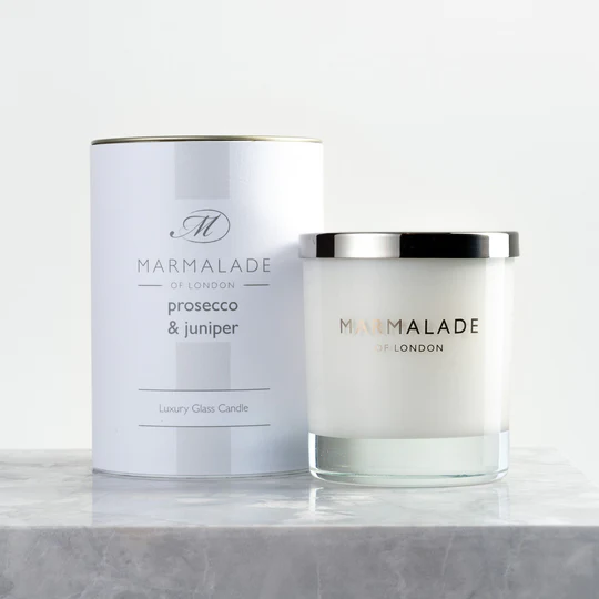 MARMALADE OF LONDON PROSECCO & JUNIPER LUXURY GLASS CANDLE