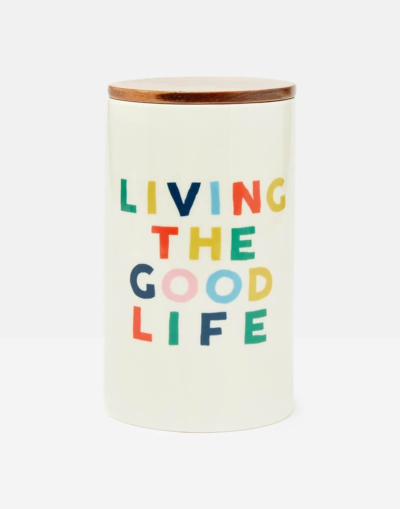 JOULES BRIGHTSIDE LIVING THE GOOD LIFE LARGE STORAGE CANNISTER