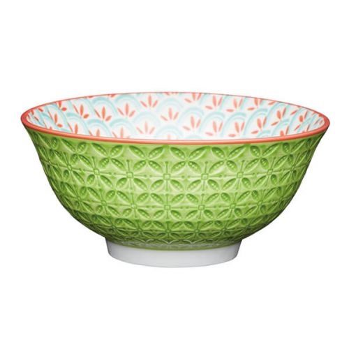 KITCHEN CRAFT GEOMETRIC GREEN BOWL 15.7CM