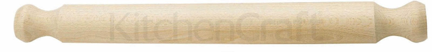 KITCHENCRAFT BEECH WOOD SOLID 40CM ROLLING PIN