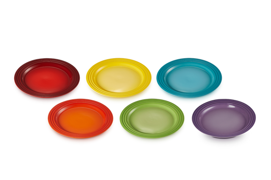 LE CREUSET RAINBOW SET 6 SIDE PLATES