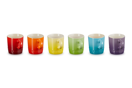 LE CREUSET RAINBOW SET 6 ESPRESSO MUGS