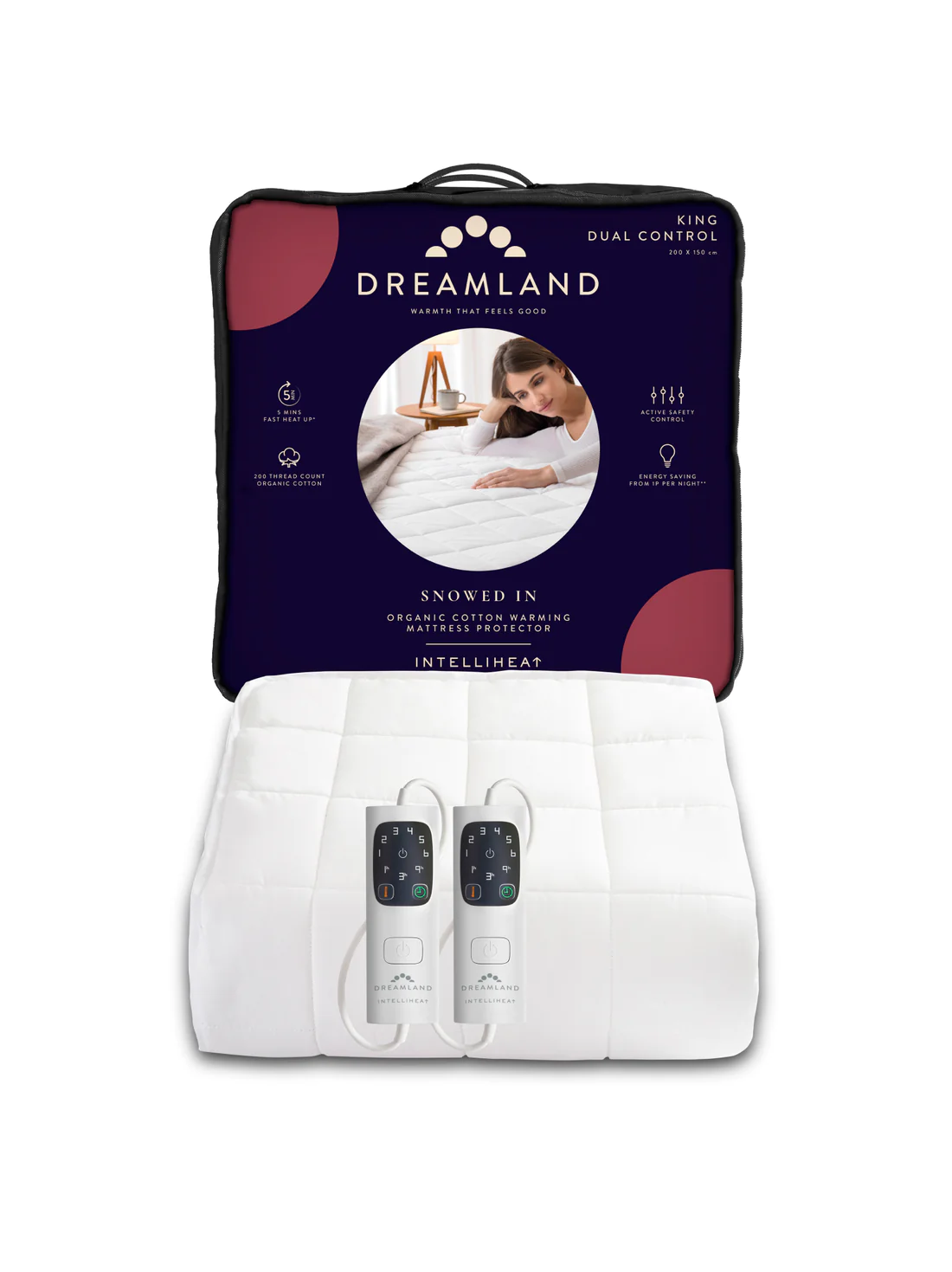 DREAMLAND SNOWED IN COTTON MATTRESS PROTECTOR KING SIZE