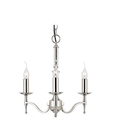 INTERIORS 1900 STANFORD 3 LIGHT PENDANT- NICKEL