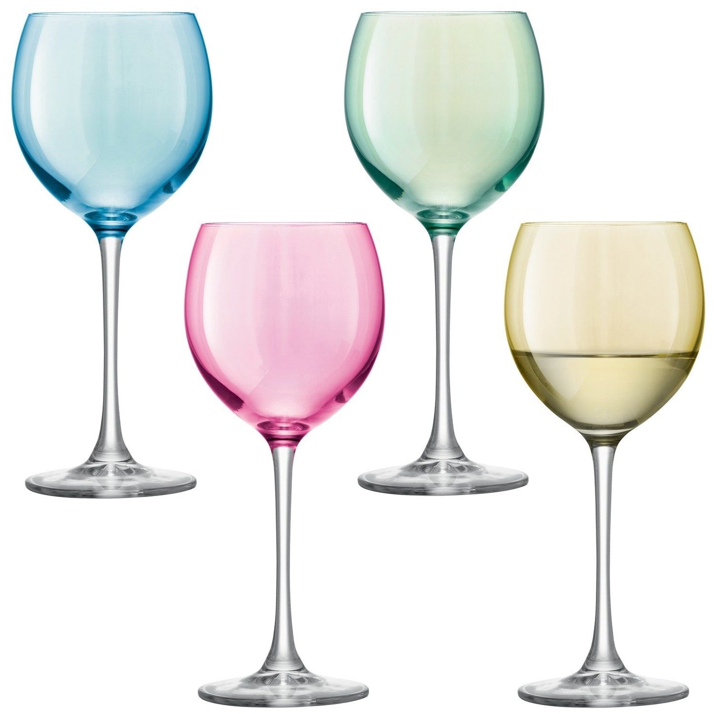 LSA PASTEL WINE GLASS SET OF 4