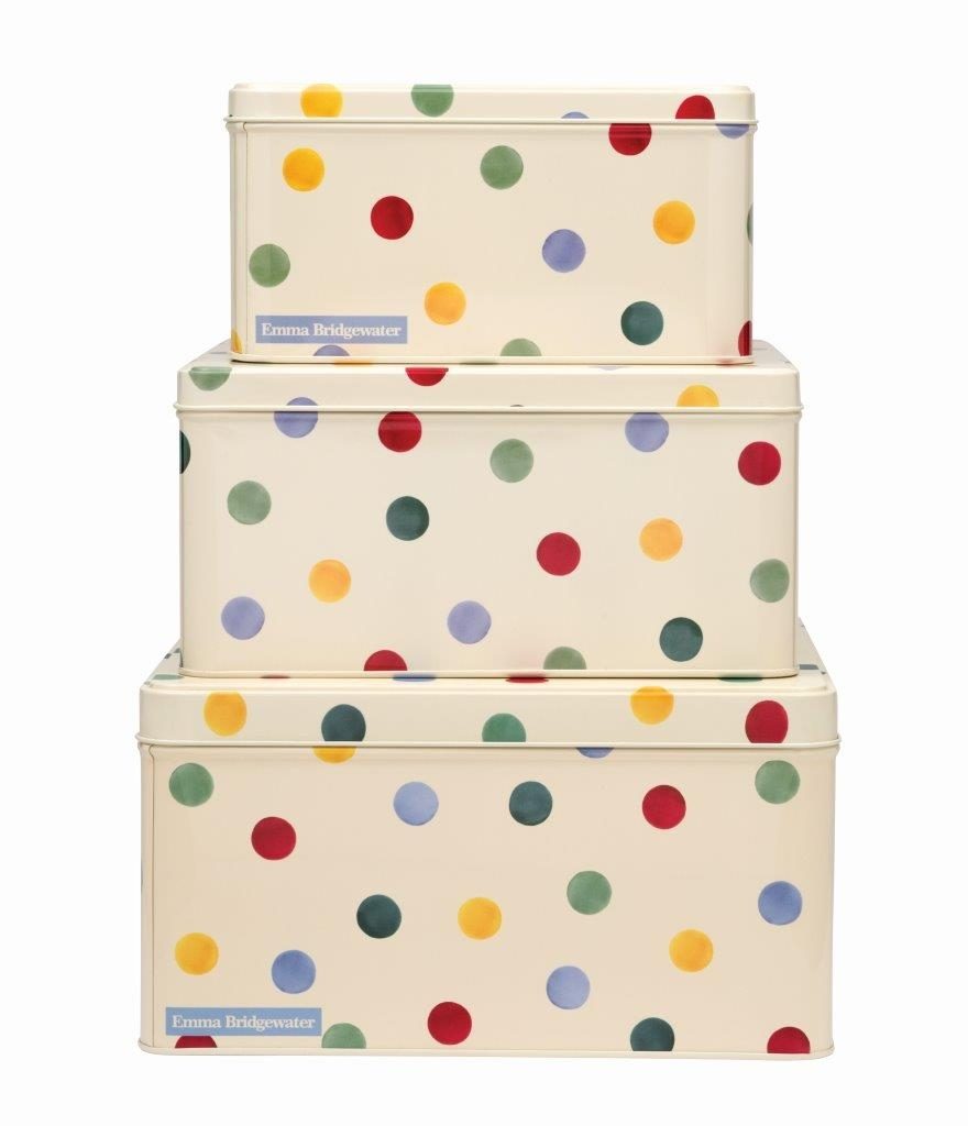 POLKA DOT SET OF 3 TINS