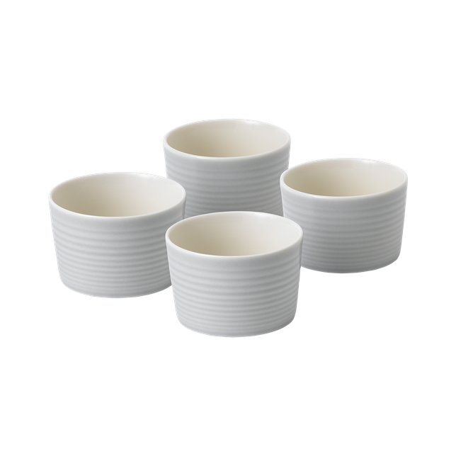 ROYAL DOULTON MAZE SET OF 4 RAMEKIN LIGHT GREY-ROYAL DOULTON