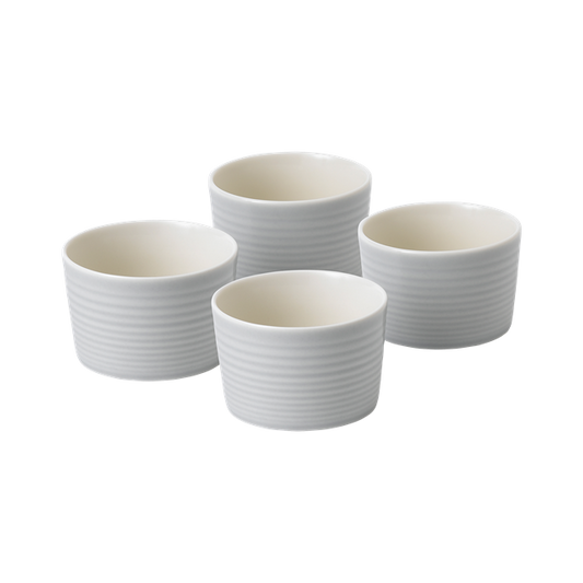 ROYAL DOULTON MAZE SET OF 4 RAMEKIN LIGHT GREY-ROYAL DOULTON