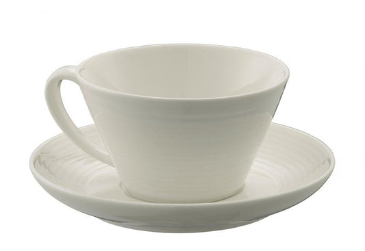 BELLEEK RIPPLE SET OF 4 TEACUPS & SAUCERS