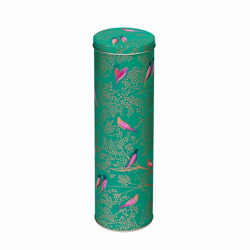 SARA MILLER-GREEN BIRD EXTRA TALL ROUND TIN