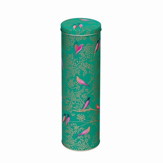 SARA MILLER-GREEN BIRD EXTRA TALL ROUND TIN