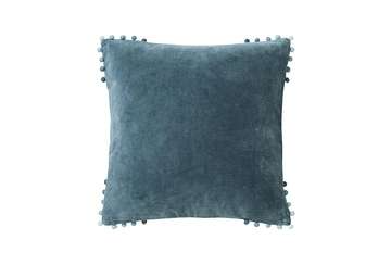 VELVET CHEVRON CUSHION SLATE BLUE POLY FILL 30*50CM