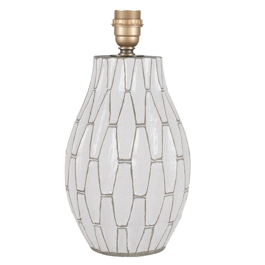 PACIFIC LIFESTYLE WHITE GEOMETRIC LAMP BASE