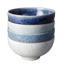 DENBY STUDIO BLUE 4 PIECE RICE BOWL SET