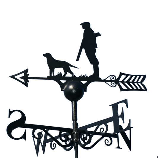 POPPYFORGE MAN AND DOG WEATHERVANE