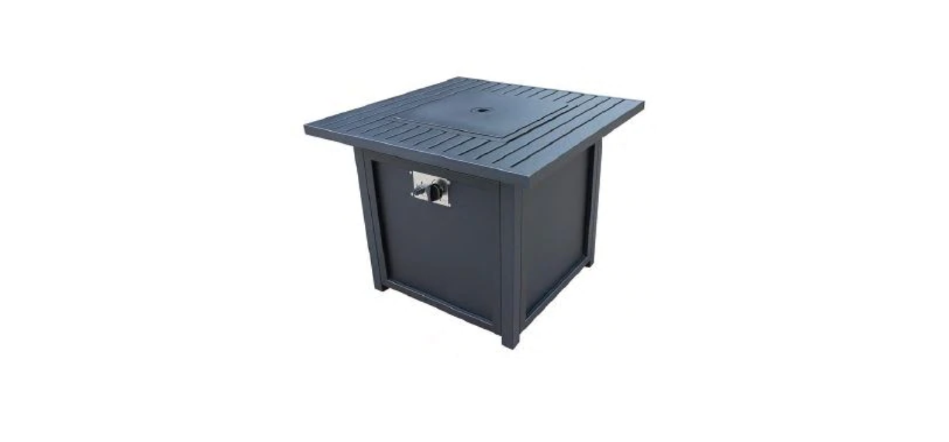 WOODLODGE BLACK GAS FIRE PIT TABLE