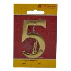 NUMBER 5 BRASS DOOR NUMBER 3 INCH