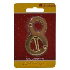 NUMBER 8 BRASS DOOR NUMBER 3 INCH