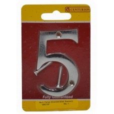 NUMBER 5 CHROME DOOR NUMBER 3 INCH