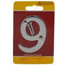 NUMBER 9 CHROME DOOR NUMBER 3 INCH