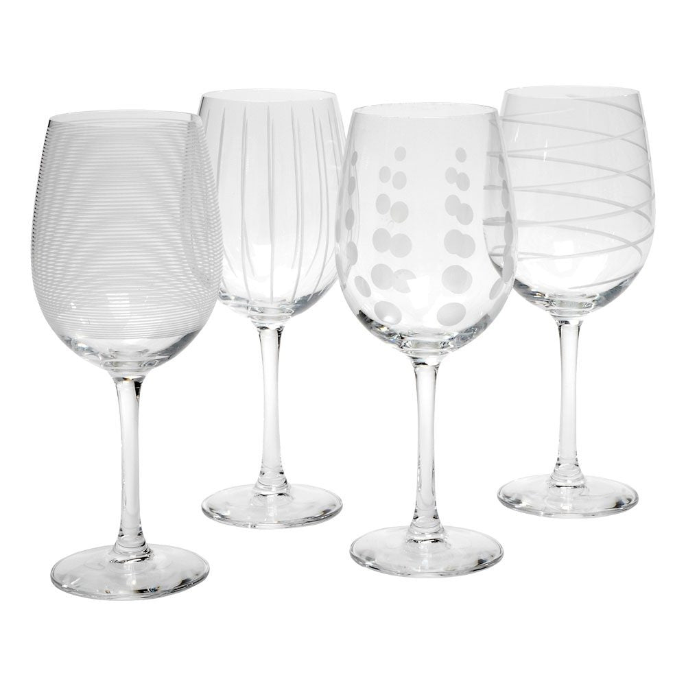 MIKASA CHEERS 4 WHITE WINE GLASSES