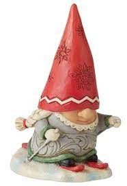 ENESCO GNOME WITH BRAIDS SKIING