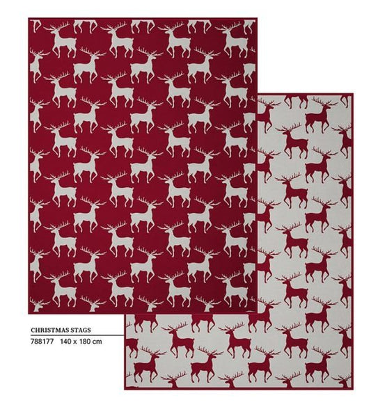 BIEDERLACK COTTON RICH CHRISTMAS STAGS 140*180