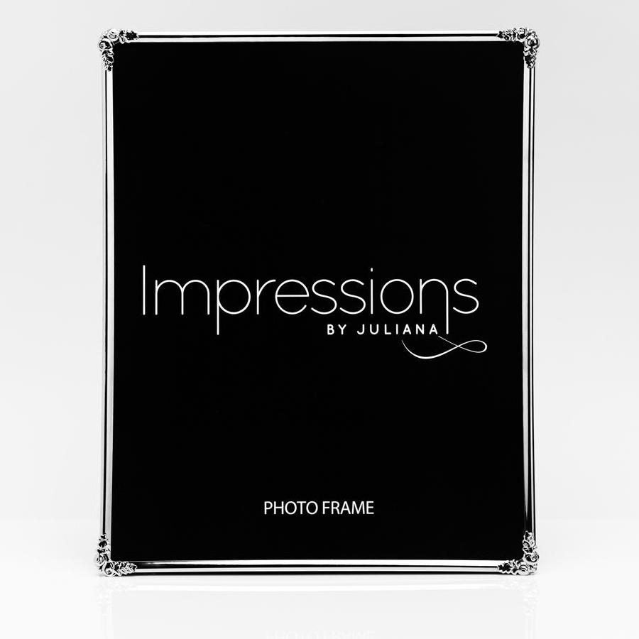 IMPRESSIONS SILVER PLATED PHOTO FRAME WITH DECORATIVE CORNER 4*6"