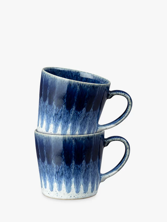 DENBY STUDIO BLUE ACCENT MUG 2PIECE SET