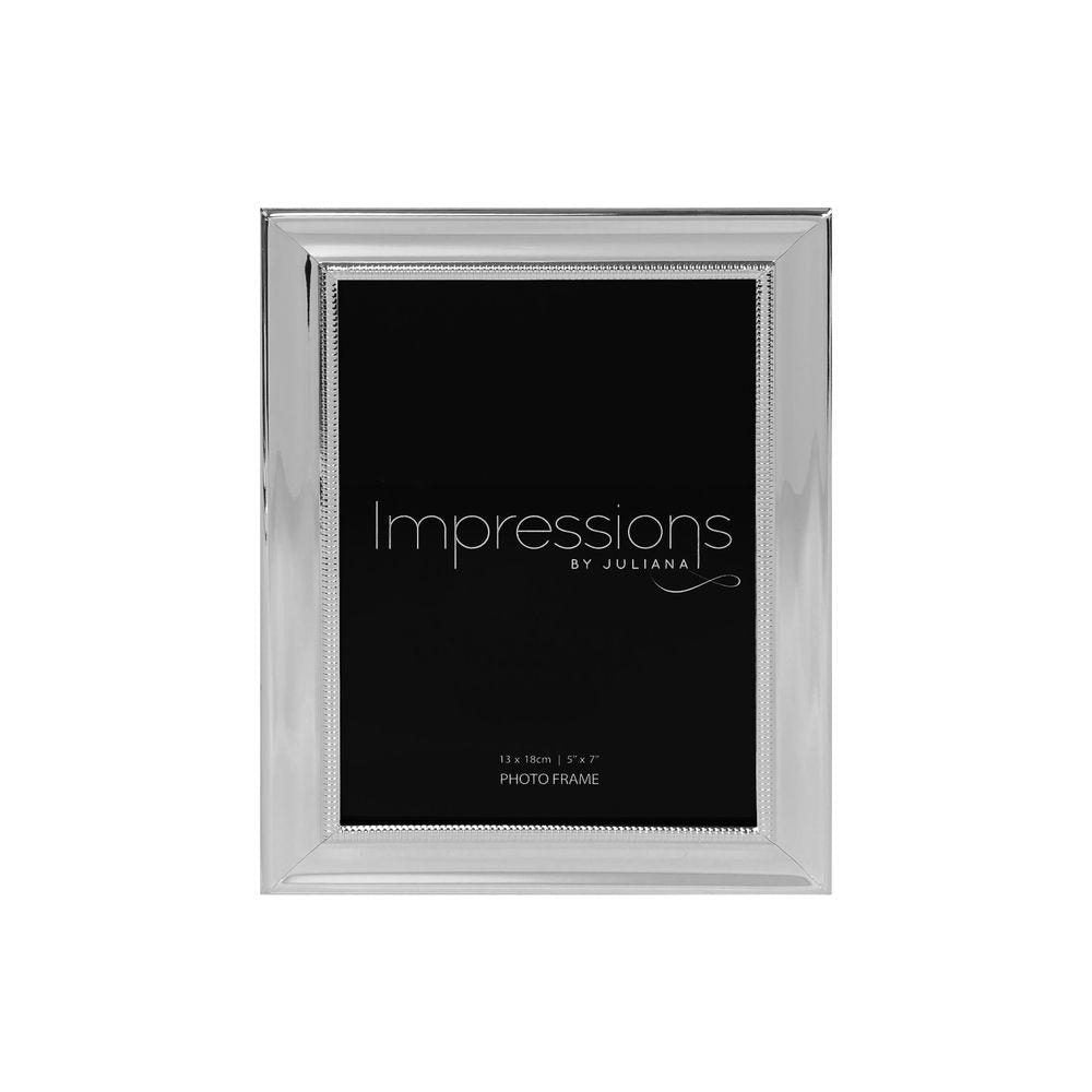 IMPRESSIONS SILVER PLATED FRAME WITH BEADED EDGE 5*7"