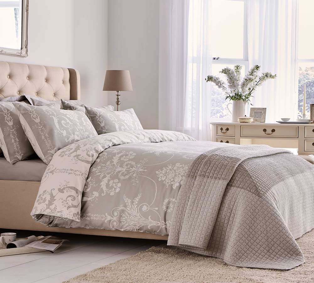 JOSETTE SINGLE QUILT SET 137*200CM DOVE GREY