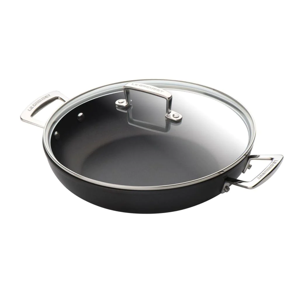 LE CREUSET TOUGHENED SHALLOW NON-STICK CASSEROLE POT - 28CM