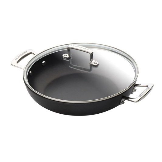 LE CREUSET TOUGHENED SHALLOW NON-STICK CASSEROLE POT - 30CM