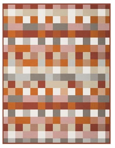 BIEDERLACK COTTON RICH MINI SQUARES RUST 140*180CM