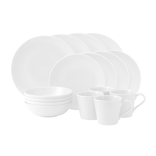 GORDON RAMSAY MAZE DINNERWARE SET WHITE 16 PCS 6A