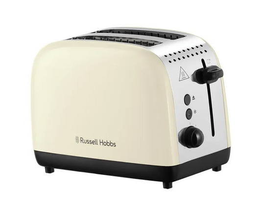 RUSSELL HOBBS CREAM STAINLESS STEEL TOASTER 2 SLICE