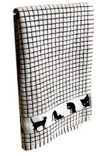 SAMUEL LAMONT TEA TOWEL BLACK CATS JACQUARD