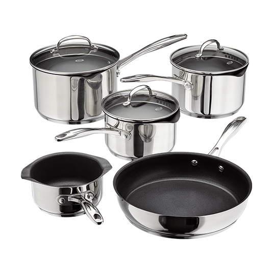 STELLAR PROFILE 5 PIECE DRAINING SAUCEPAN SET