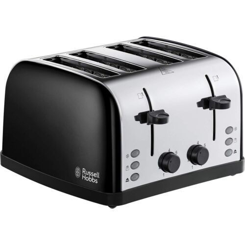 RUSSELL HOBBS COLOUR PLUS 4 SLICE TOASTER, BLACK