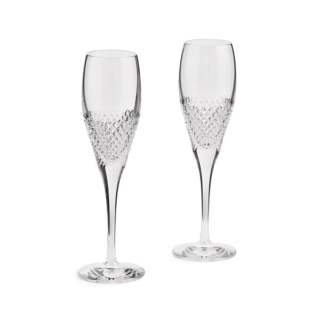 WEDGWOOD VERA WANG DIAMOND MOSAIC FLUTE PAIR