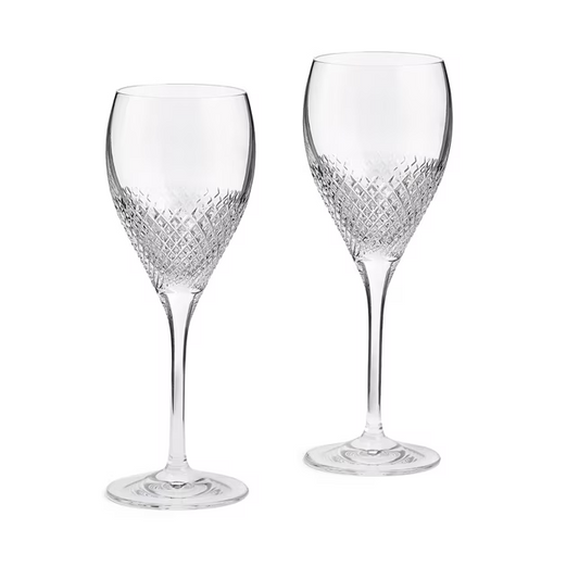 WEDGWOOD VERA WANG DIAMOND MOSAIC GOBLET PAIR